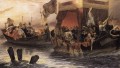 La barcaza estatal del cardenal Richelieu en el Ródano historias de tamaño natural Hippolyte Delaroche